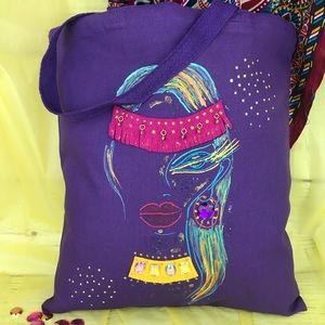 Hand painted tote bag